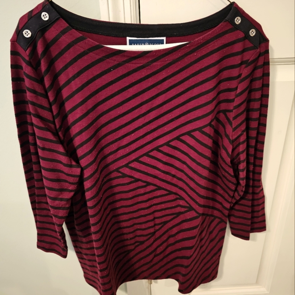 Women's Burgundy striped sweater